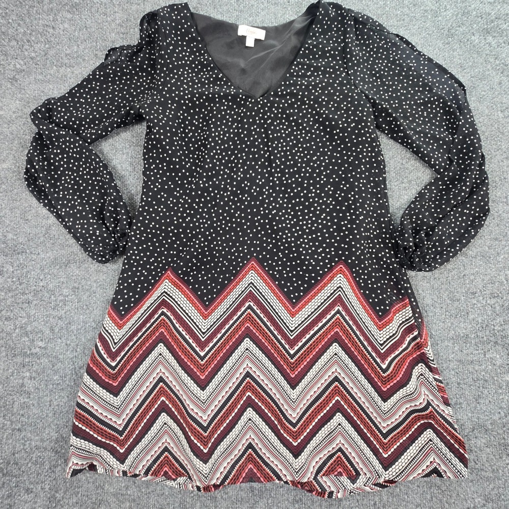 Candie's Polka Dot Ruffle Blouse Womens Small Black Sleeveless Top (D7)